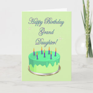 Carte Joyeux anniversaire Grand-fille voeux de gâteau d'