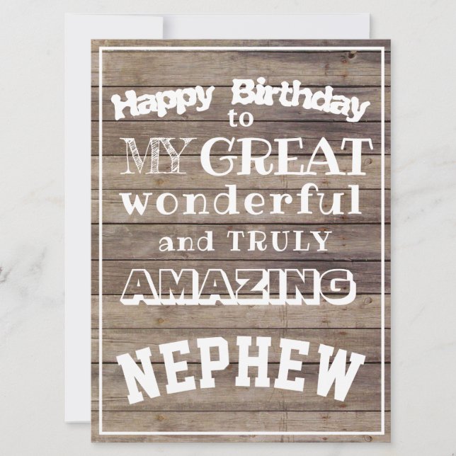 Carte Joyeux anniversaire Grand Nephew (Devant)