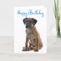 Joyeux Anniversaire Grande Dane Puppy Dog Card - V