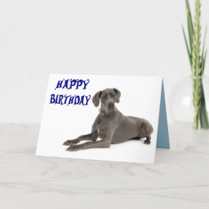 Carte Joyeux Anniversaire Grande Dane Puppy Dog Card - V