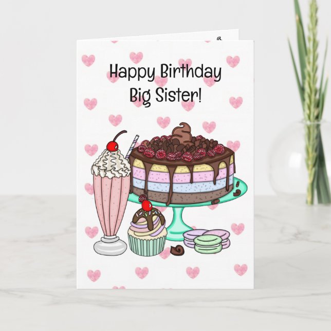 Carte Joyeux Anniversaire Grande Sœur | Cône de Glace (Devant)