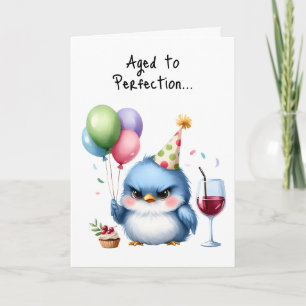 Carte Joyeux Anniversaire Grumpy Bird Cupcake Ballons vi