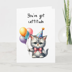 Carte Joyeux Anniversaire Grumpy Cat Cattitude Ballons