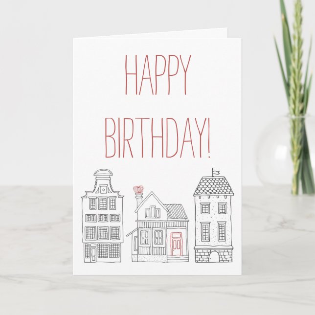 Carte Joyeux anniversaire Happy Home (Devant)