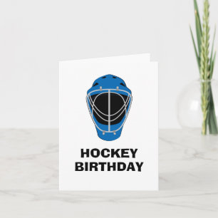 Carte Joyeux Anniversaire Hockey Goalie Masque Bleu