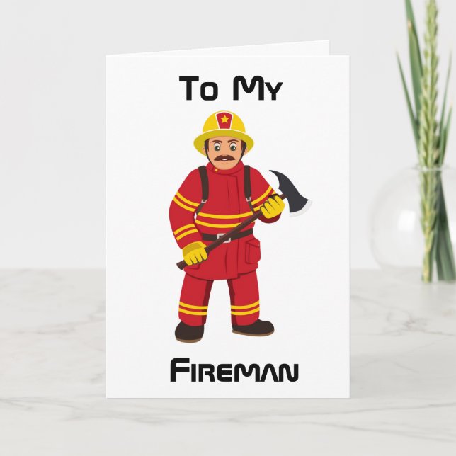 CARTE JOYEUX ANNIVERSAIRE **HOTTIE** & MY FAV FIREMAN (Devant)