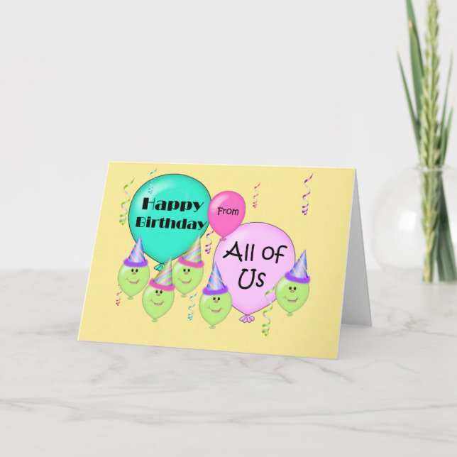 Carte Joyeux anniversaire humoristique de tous les nous, (Devant)