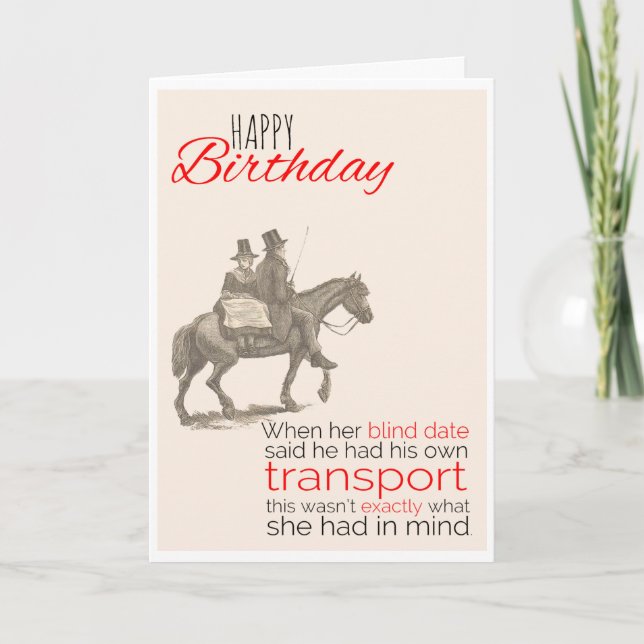 Carte Joyeux Anniversaire, Humour victorien, Mauvaise Da (Devant)