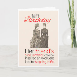 Carte Joyeux anniversaire, Humour victorien, Zebra Cross