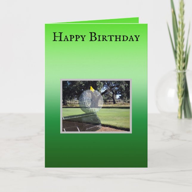 Carte Joyeux anniversaire inspiré par le golf, (Devant)