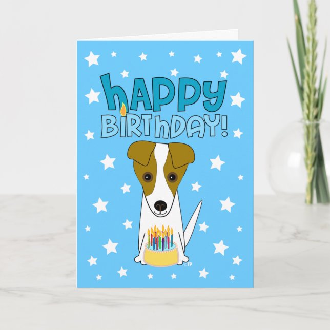 Carte Joyeux anniversaire Jack Russell Terrier (Devant)