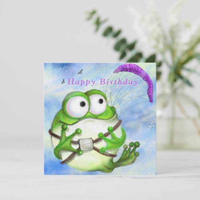Carte Joyeux Anniversaire - Joli Joyeux Parapente De Gre (Debout devant)