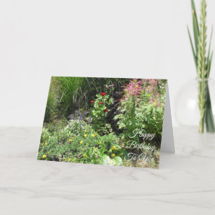 Carte Joyeux anniversaire Jolie Fleurs rouges et jaunes