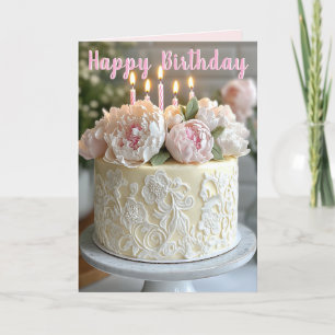 Carte Joyeux Anniversaire Jolies Pivoines