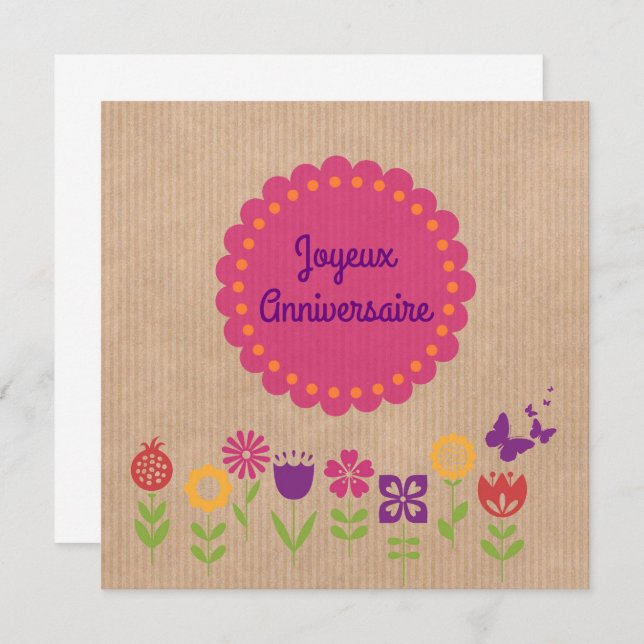 Carte Joyeux Anniversaire | Joyeux Anniversaire (Devant / Derrière)