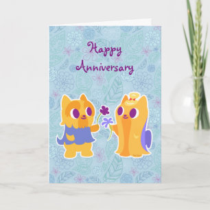 Carte Joyeux Anniversaire Kawaii Chien Amour de Chiots Y