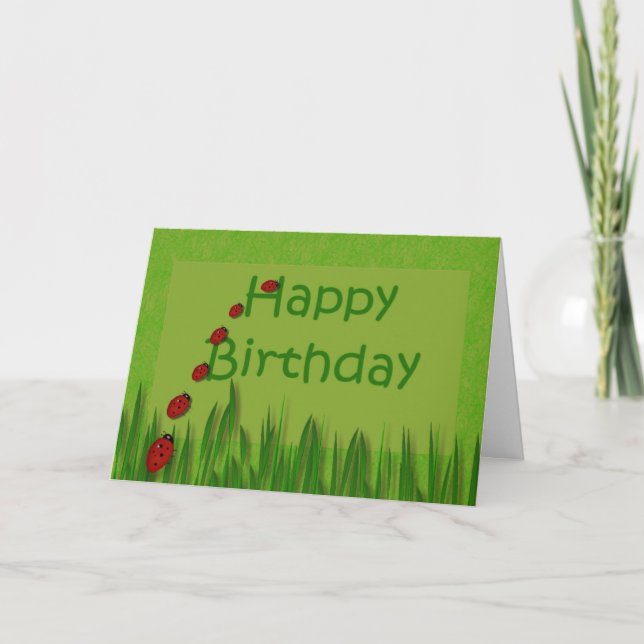 Carte Joyeux Anniversaire Lady Bugs (Devant)