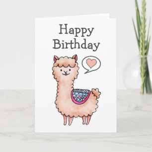 Carte Joyeux Anniversaire Lama