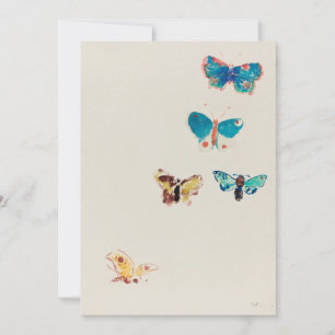 Carte Joyeux anniversaire. L'art des papillons bleu vint
