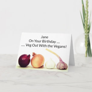Carte Joyeux Anniversaire Légumes Végétaliens