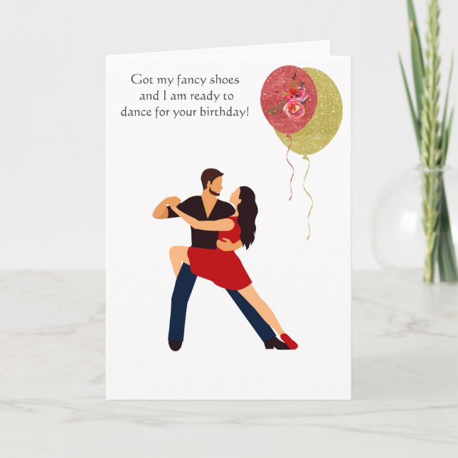 Carte Joyeux anniversaire ! - les chaussures de danse (Devant)