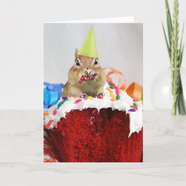 Carte Joyeux anniversaire Little Chipmunk (Devant)