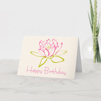 Carte Joyeux Anniversaire Lotus Flower / Water Lily