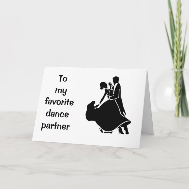 CARTE JOYEUX ANNIVERSAIRE "MA PARTENAIRE DE DANSE PRÉFÉR (Devant)