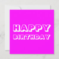 Joyeux anniversaire, magenta rose blanc moderne au