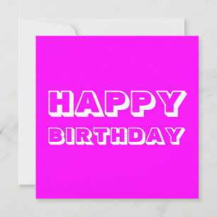 Carte Joyeux anniversaire, magenta rose blanc moderne au