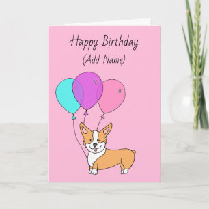 Carte Joyeux Anniversaire Mains Cutes Tirées Corgi