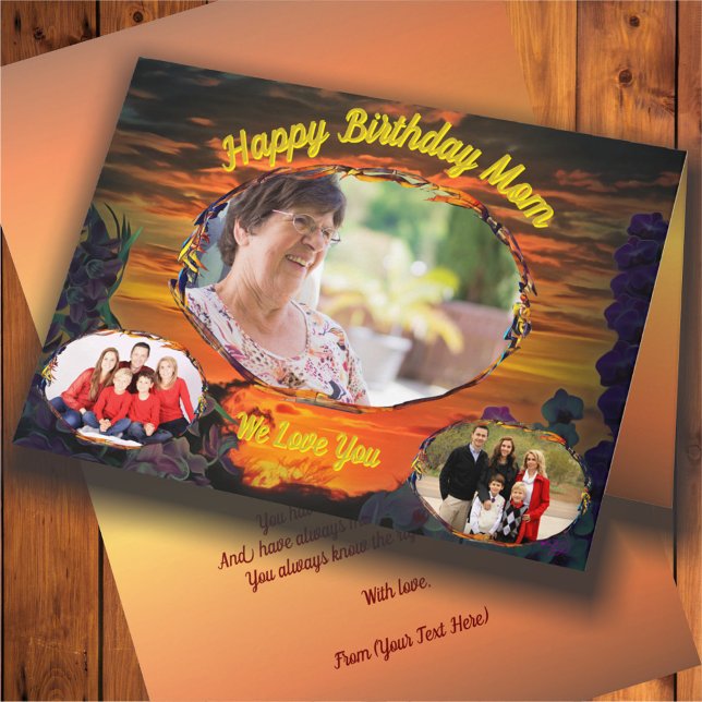 Carte Joyeux anniversaire Maman coucher du soleil 2584 (Créateur téléchargé)