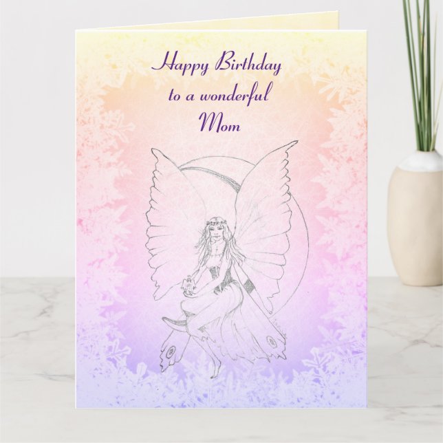 Carte Joyeux anniversaire maman Fairy design (Devant)