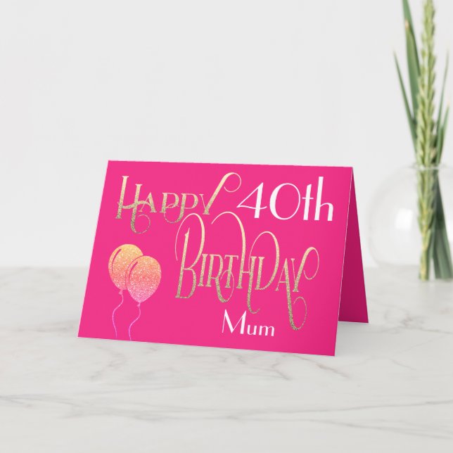 Carte Joyeux Anniversaire Maman N'importe quel âge et no (Devant)