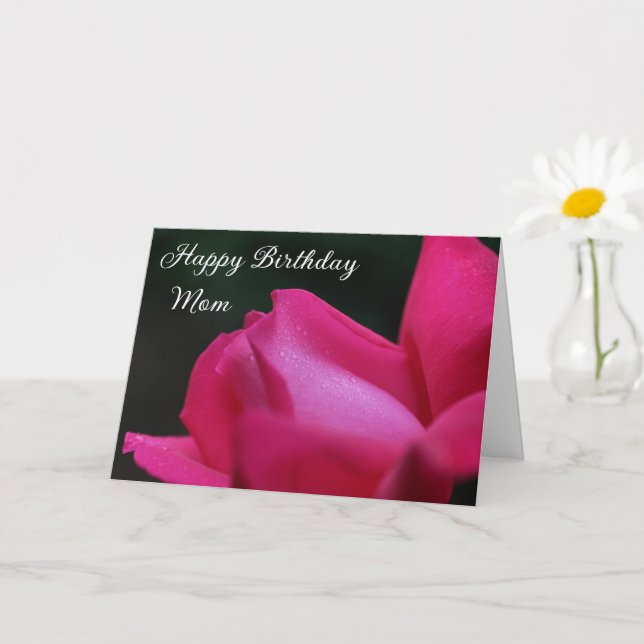 Carte Joyeux Anniversaire Maman Rouge Rosebud Flower (Petite plante)