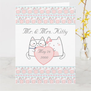 Carte Joyeux anniversaire Mariage M. & Mme Kitty