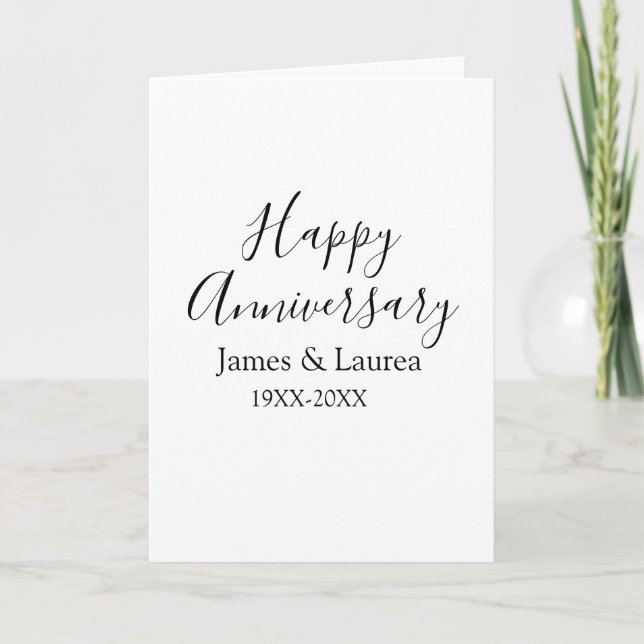 Carte Joyeux anniversaire mariage nom date année simple  (Devant)