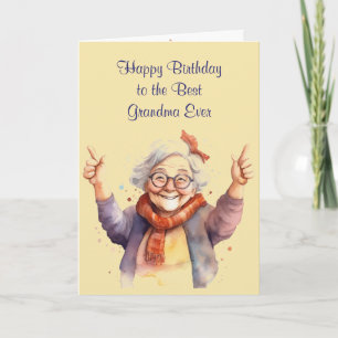 Carte Joyeux anniversaire Meilleur grand-mère jamais amu