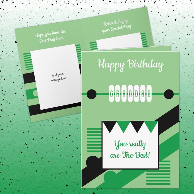 Carte Joyeux anniversaire meilleur Grand vert et noir (Créateur téléchargé)
