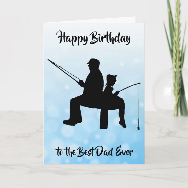 Carte Joyeux anniversaire meilleur papa jamais pêche (Devant)