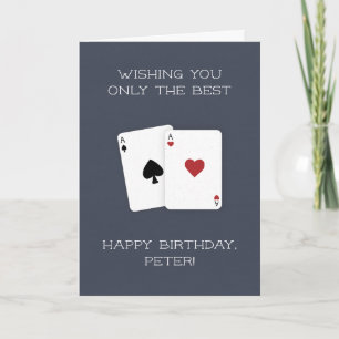 Carte Joyeux Anniversaire Meilleur Poker Démarrage Main 