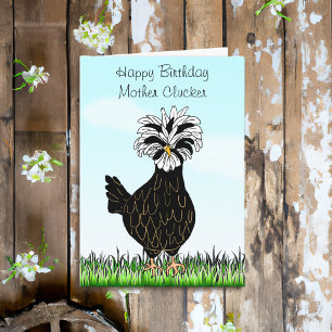 Carte Joyeux anniversaire Mère Clucker Drôle poulet