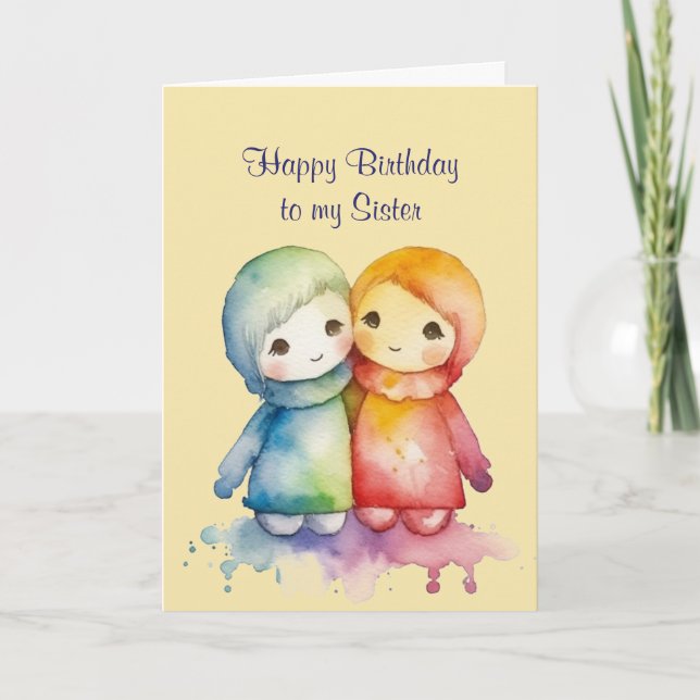 Carte Joyeux anniversaire merveilleuse soeur (Devant)