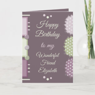 Carte Joyeux anniversaire merveilleux ami prune