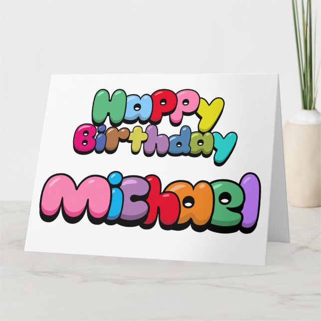 Carte Joyeux Anniversaire Michael (Devant)