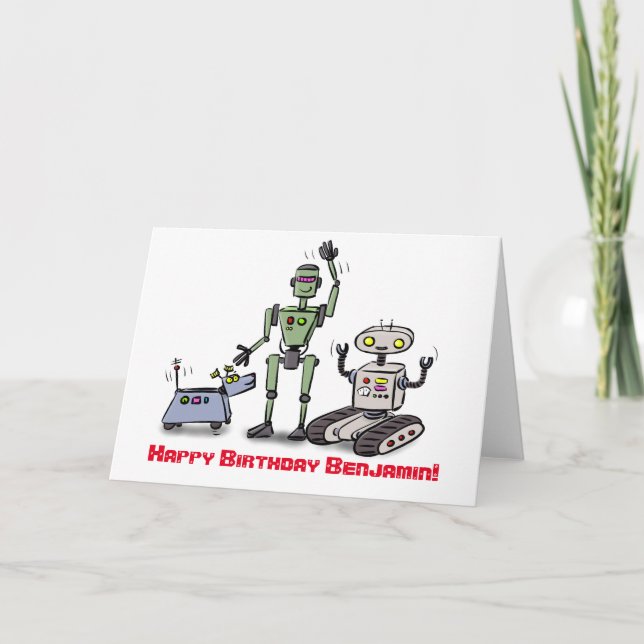 Carte Joyeux anniversaire mignon de bande dessinée de (Devant)