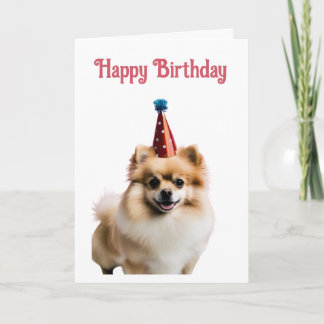 Carte Joyeux anniversaire mignon Pomeranian