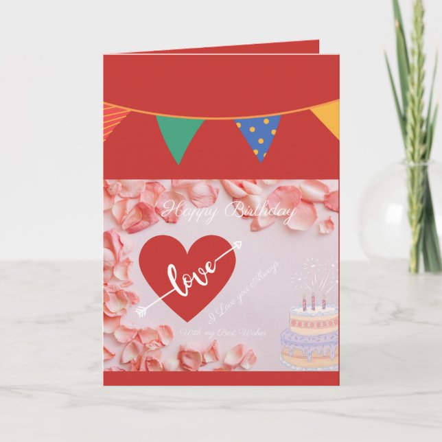 Carte Joyeux anniversaire mon amour (Devant)