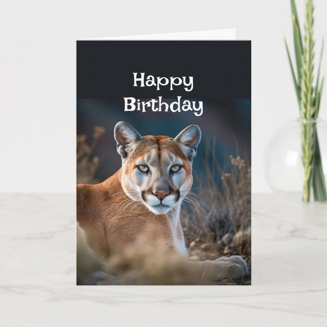 Carte Joyeux Anniversaire Mon Beau Cougar Animal Amusant (Devant)