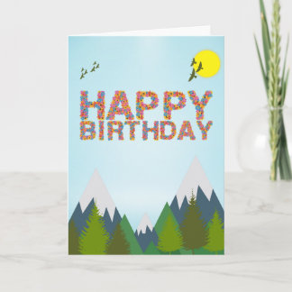 Carte Joyeux anniversaire - Montagnes